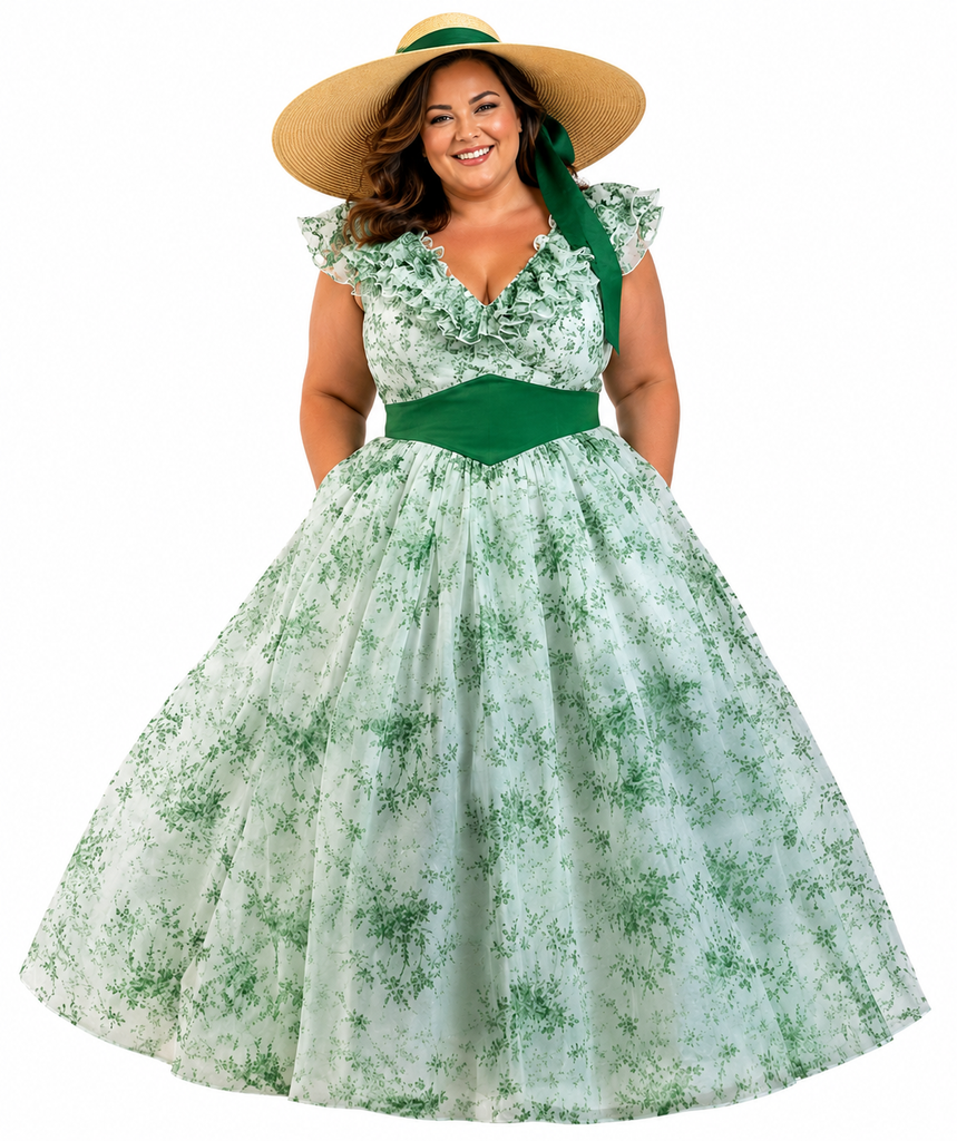 Scarlett O'Hara Costume / Scarlett Twelve Oaks BBQ Dress / 1860s Southern Belle / Old South Rental Please Specify Size