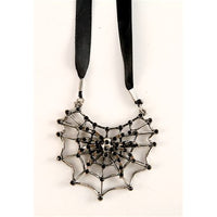 Black Gem Spiderweb Necklace