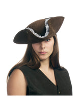 Leather-Like Pirate Hat with Lace