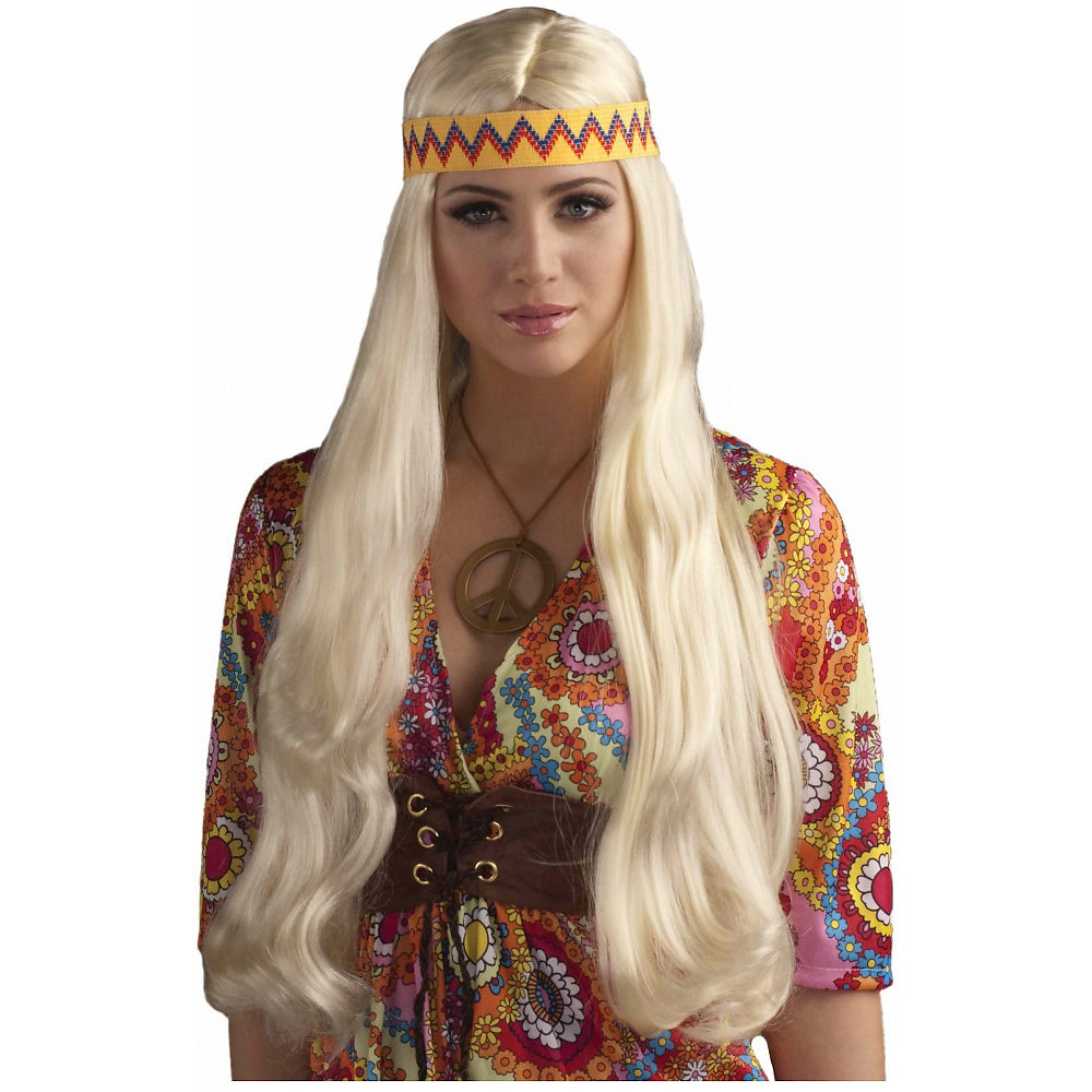 Long Hippie Wig with Headband