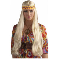 Long Hippie Wig with Headband