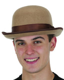 Vintage Gentleman Tan Felt Bowler Derby Hat