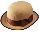 Vintage Gentleman Tan Felt Bowler Derby Hat