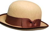 Vintage Gentleman Tan Felt Bowler Derby Hat