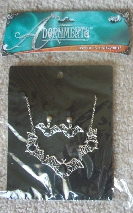 Bat Necklace & Earrings