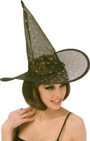 Star Glitter Chiffon Witch Hat