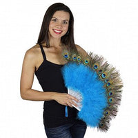 Marabou Fan w/Peacock Feathers