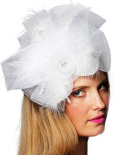 HMS Women's White Flower Fascinator