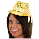 Mini Sequin Fedora Hat  w/Hair Clip Attachment