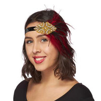 20s Deco Feather Flapper Headband