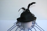 Mini Felt Derby Hat  w/Net Trim & Feather