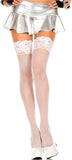 Fishnet Lace Top Thigh Hi Stockings w/Silicon Grips
