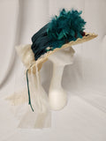 Victorian Lace Sinamay Mesh Straw Brim Hat