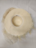 Ladies Ivory Victorian Touring Hat w/Ivory Ostrich brim