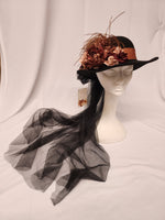 Victorian Gambler Hat  Black Felt w/Antique Brown