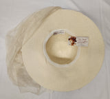 Ladies Ivory Victorian Touring Hat w/Roses