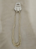 Double Strand Pearl Necklace & Earrings