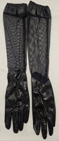 Black Fishnet Gloves with Vinyl Cuffs