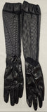 Black Fishnet Gloves with Vinyl Cuffs