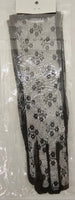 Elbow Length Black Lace Gloves