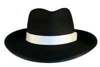Zoot Hat /  Gangster Hat / Deluxe / 100% Wool / Black / White