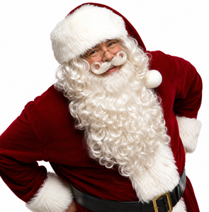 Santa Wig and Beard Set with Separate Mustache / Professional Santa Claus