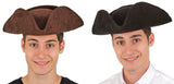 Tricorne Hat Faux Suede Leather / Shapeable Brim