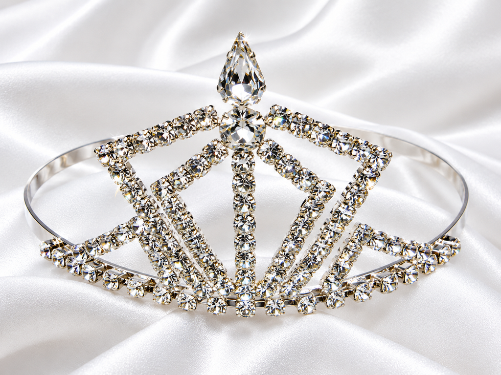 Rhinestone Tiara Silver