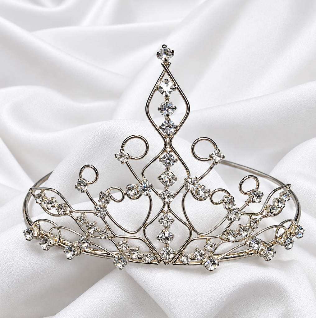 Rhinestone Tiara Silver