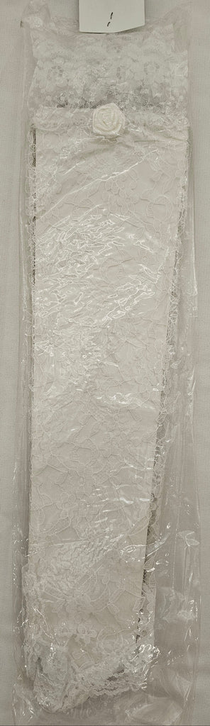 Full Length White Lace Gloves