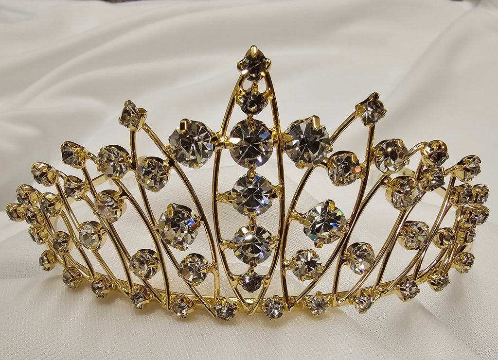 Rhinestone Tiara Gold
