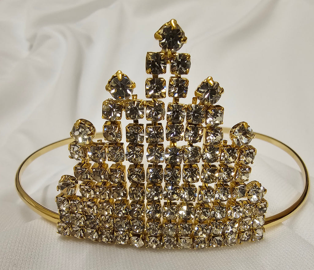 Rhinestone Tiara Gold