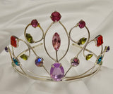 Tiara w/Colored Stone Silver