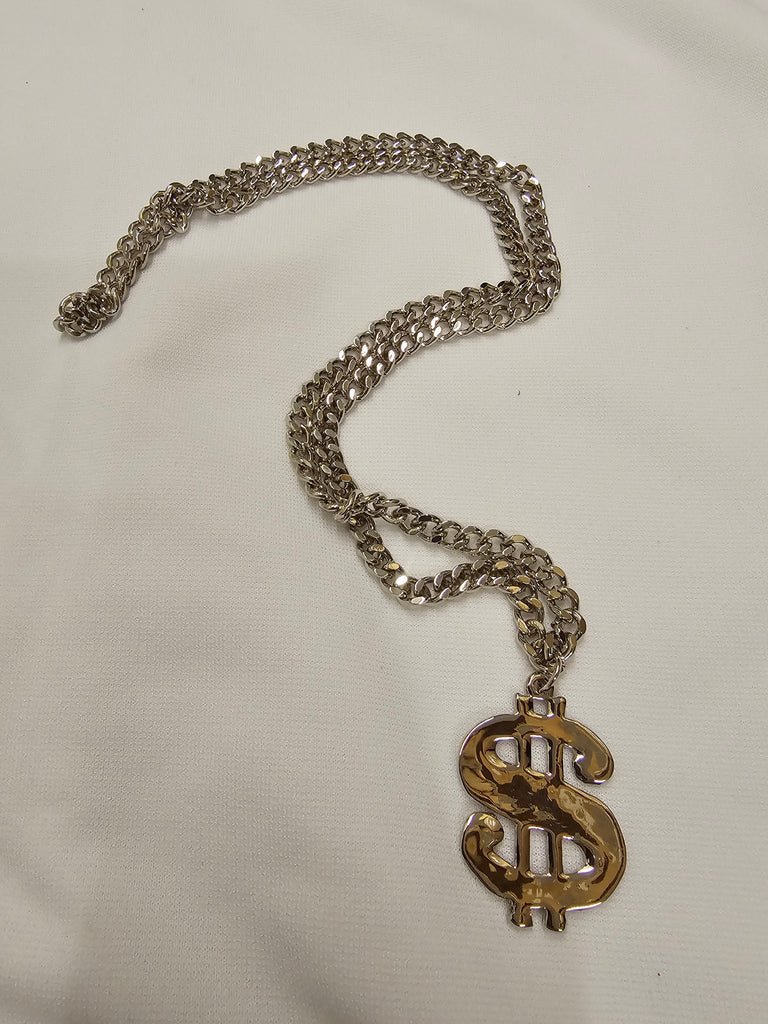 Silver Dollar Sign Necklace