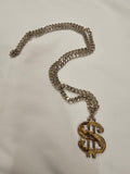 Silver Dollar Sign Necklace
