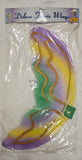 Packaged deluxe fairy wings with a purple, green, and yellow gradient design outlined in glittery gold, sealed in clear plastic with a branded header card.