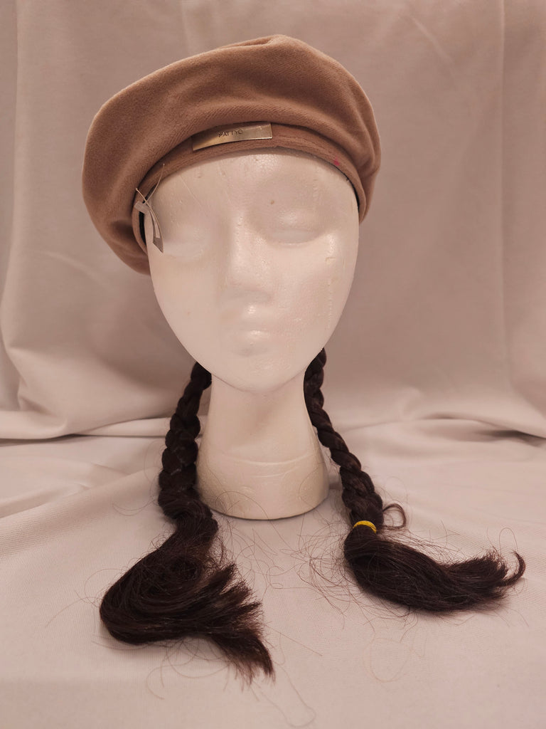 Beret with Attached Hair