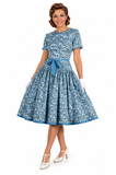 1960's Dress / Elegant 1950s Floral Dress / Rockabilly Swing Costume / Deluxe