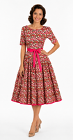 1960's Dress / Elegant 1950s Floral Dress / Rockabilly Swing Costume / Deluxe