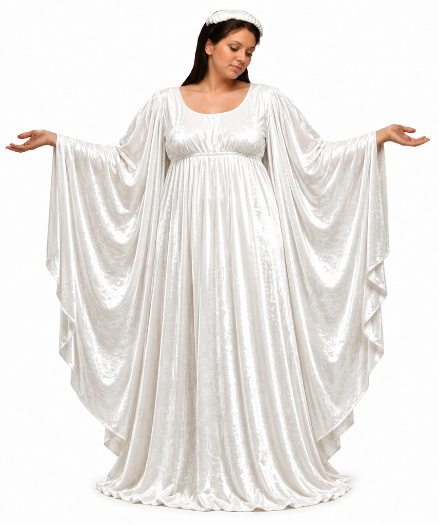 White Panne Velvet Costume