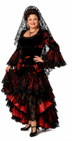 Senorita Costume / Spanish Flamenco Dancer / Professional / Excellent for and very flattering on full figured women.