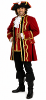 Captain Hook Costume / Red Captain Pirate / Captain Blackheart / Deluxe / Rental Only