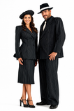 Bonnie and Clyde Gangster Costume / 1930's Retro Pinstripe Suit  / Bonnie Parker / Superior Quality