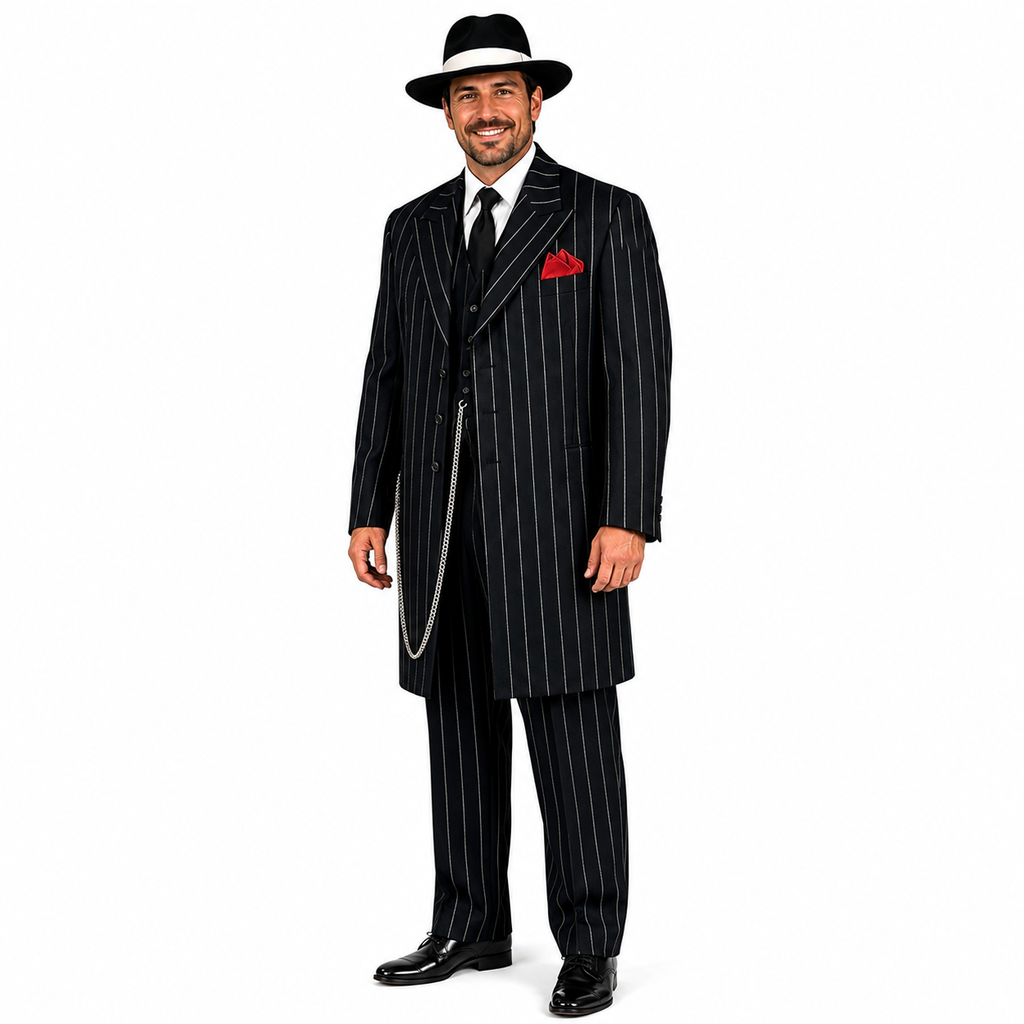 Zoot Suit / Gangster Costume / 1920's / Dapper Vintage Pinstripe Zoot Suit / Superior Quality