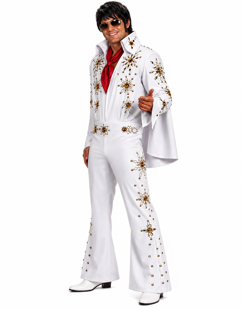 Elvis Costume / Retro Elvis Tribute Performer / 1970's Rock Star Showman / 2 Piece Elvis with Cape / Professional