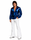 Disco Shirt / Retro Vintage 1970's Satin Shirt