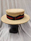 Boater Hat / Italian Straw / Skimmer Hat