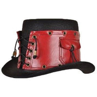Red Leather Steampunk Hat
