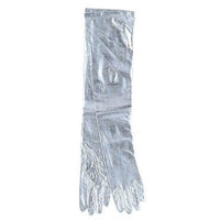 Silver Shoulder Length Lame Gloves Adult Halloween Accessory