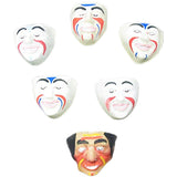 Vintage Handpainted Linen Clown Mask- "The Blue Dot Clown"- Limited Quantity